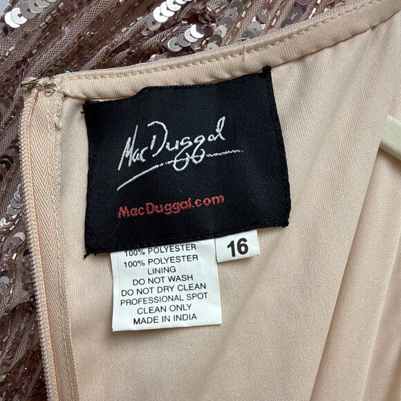 Mac Duggal Size 16 Rose Pink 93549 Sequin Embellished Long Sleeve Gown Dress NWT - Picture 16 of 16